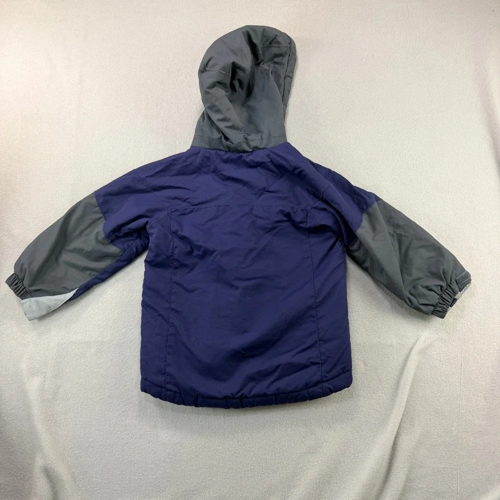 Childrens Place Boys Navy Grey Thermolite Hooded Puffer light Jacket 4T